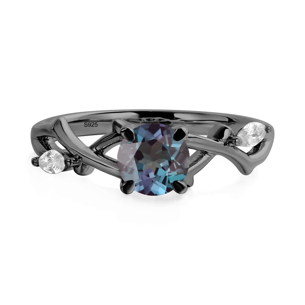 Alexandrite Twig Engagement Ring - LUO Jewelry #metal_black finish sterling silver