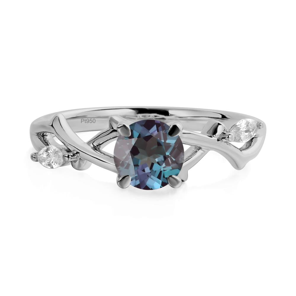 Alexandrite Twig Engagement Ring - LUO Jewelry #metal_platinum