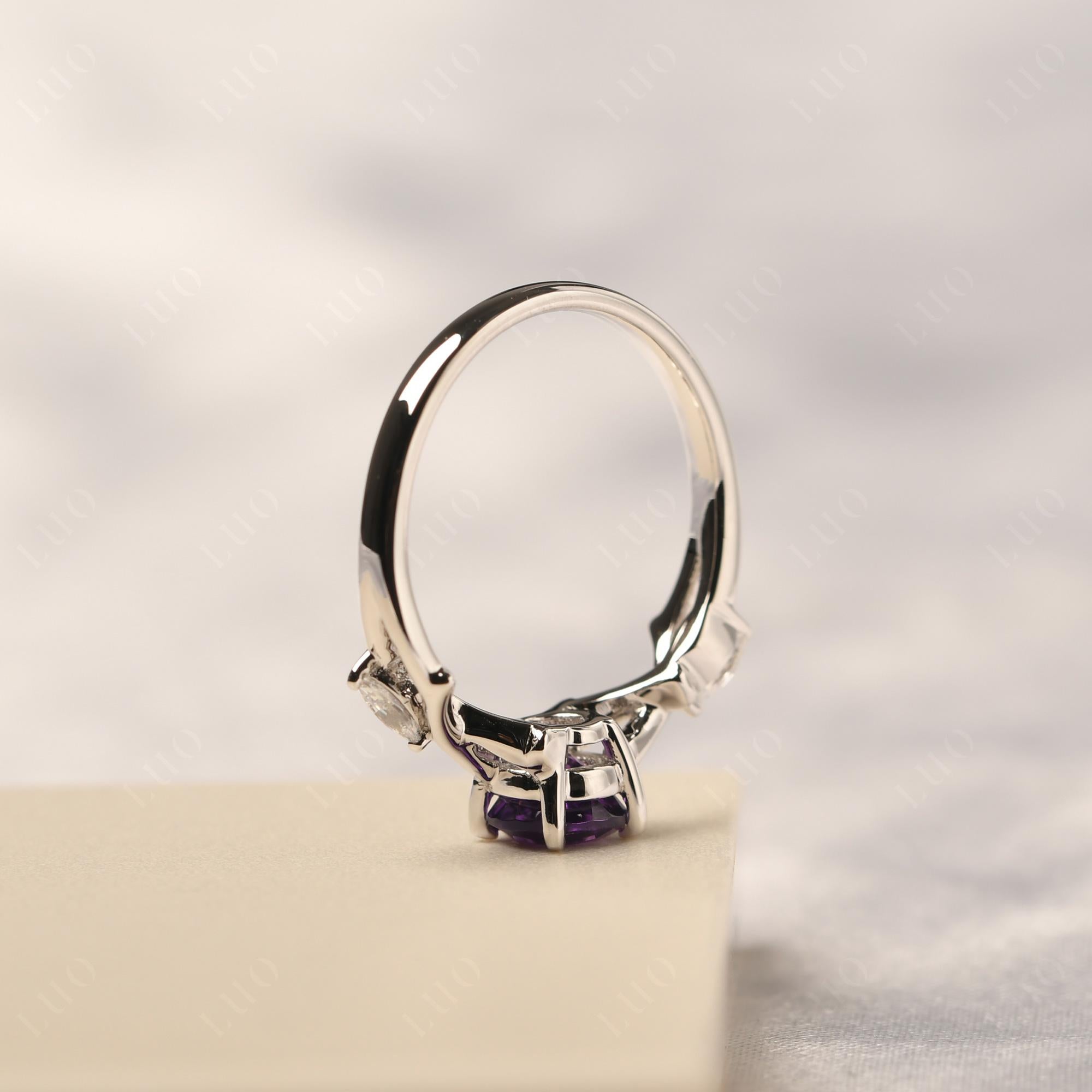 Amethyst Twig Promise Ring - LUO Jewelry