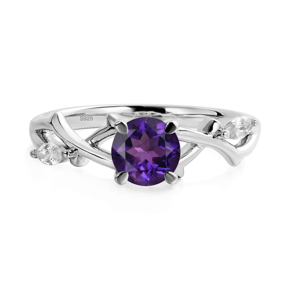 Amethyst Twig Promise Ring - LUO Jewelry #metal_sterling silver
