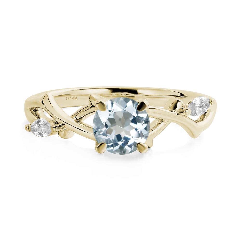 Aquamarine Twig Engagement Ring - LUO Jewelry #metal_14k yellow gold