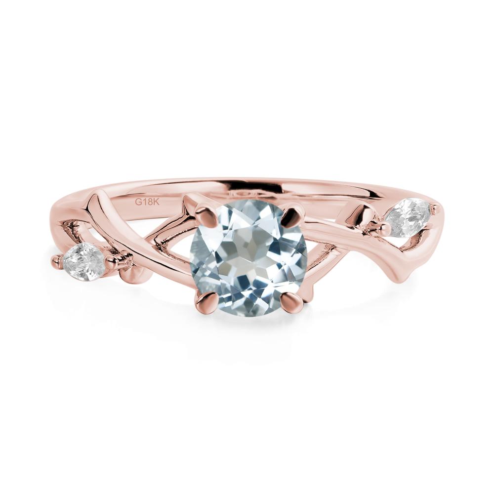 Aquamarine Twig Engagement Ring - LUO Jewelry #metal_18k rose gold