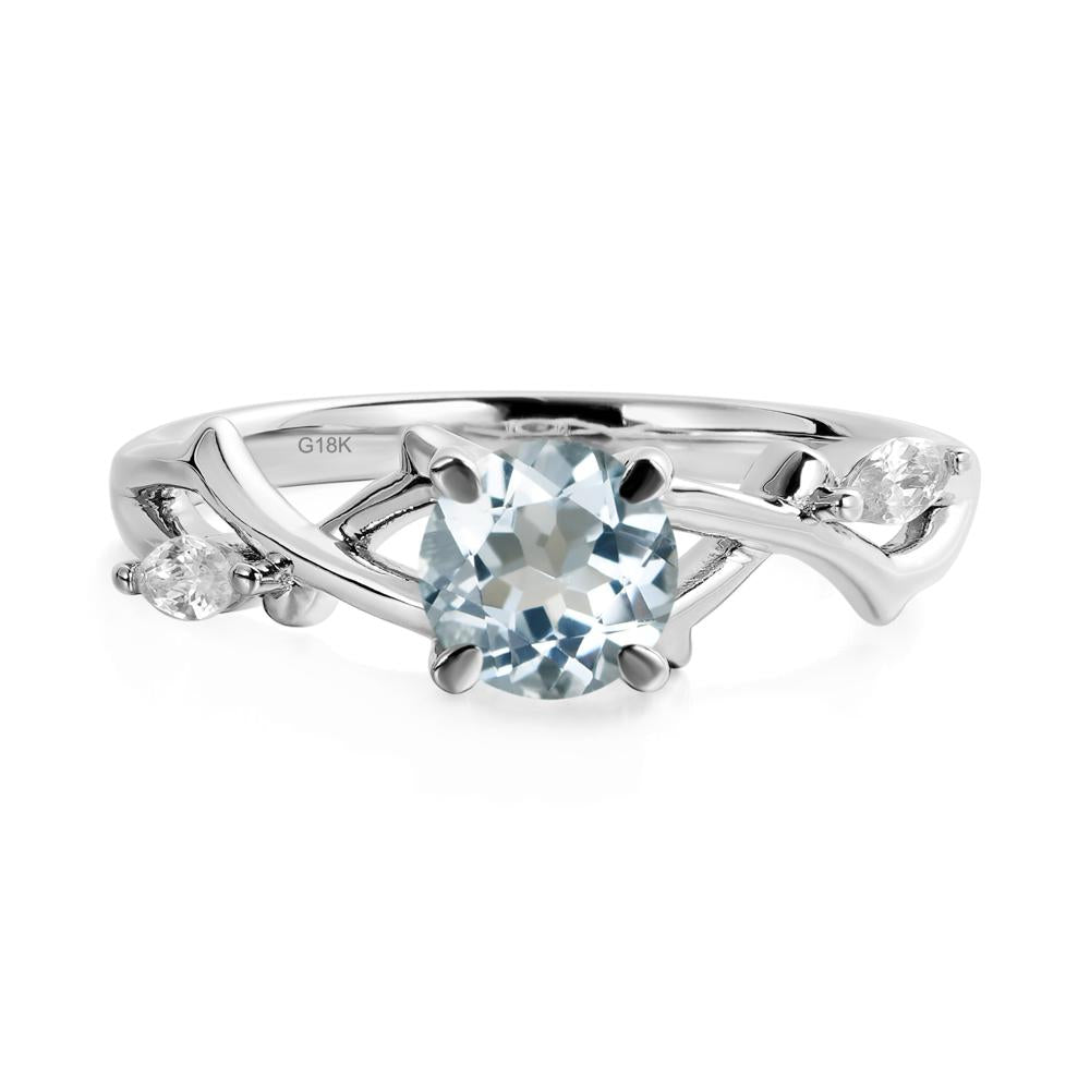 Aquamarine Twig Engagement Ring - LUO Jewelry #metal_18k white gold