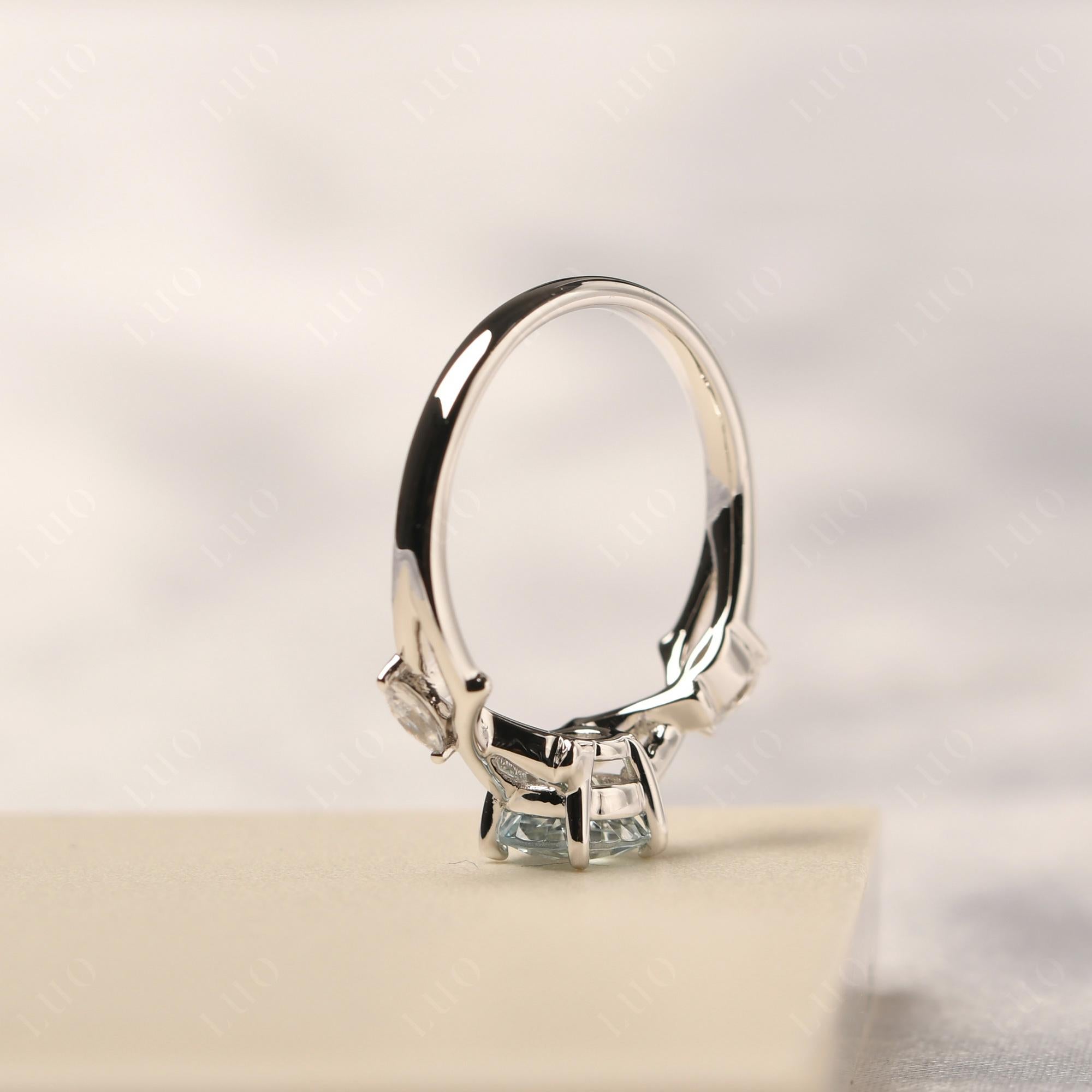 Aquamarine Twig Engagement Ring - LUO Jewelry