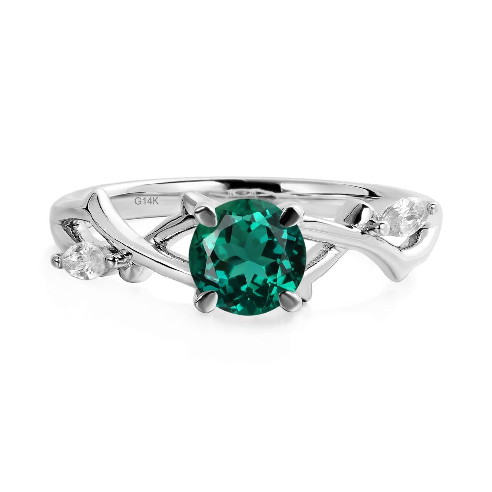 Emerald Twig Promise Ring - LUO Jewelry #metal_14k white gold