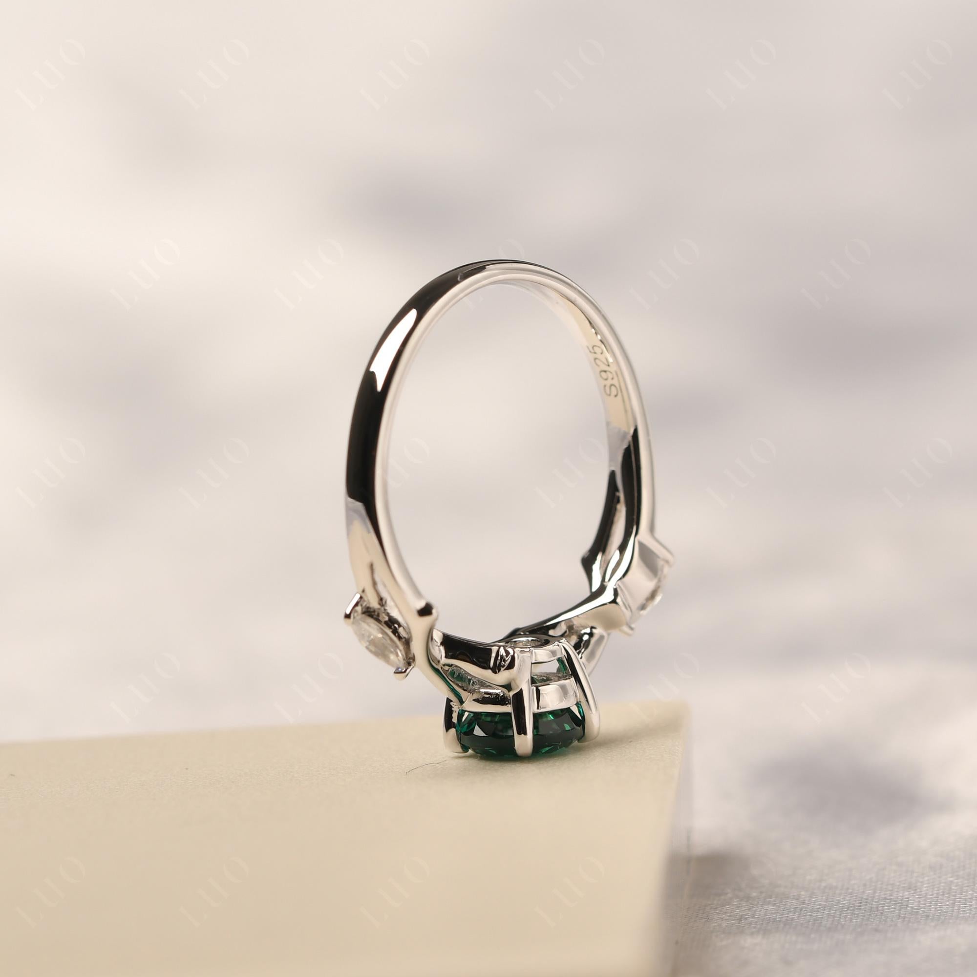 Emerald Twig Promise Ring - LUO Jewelry