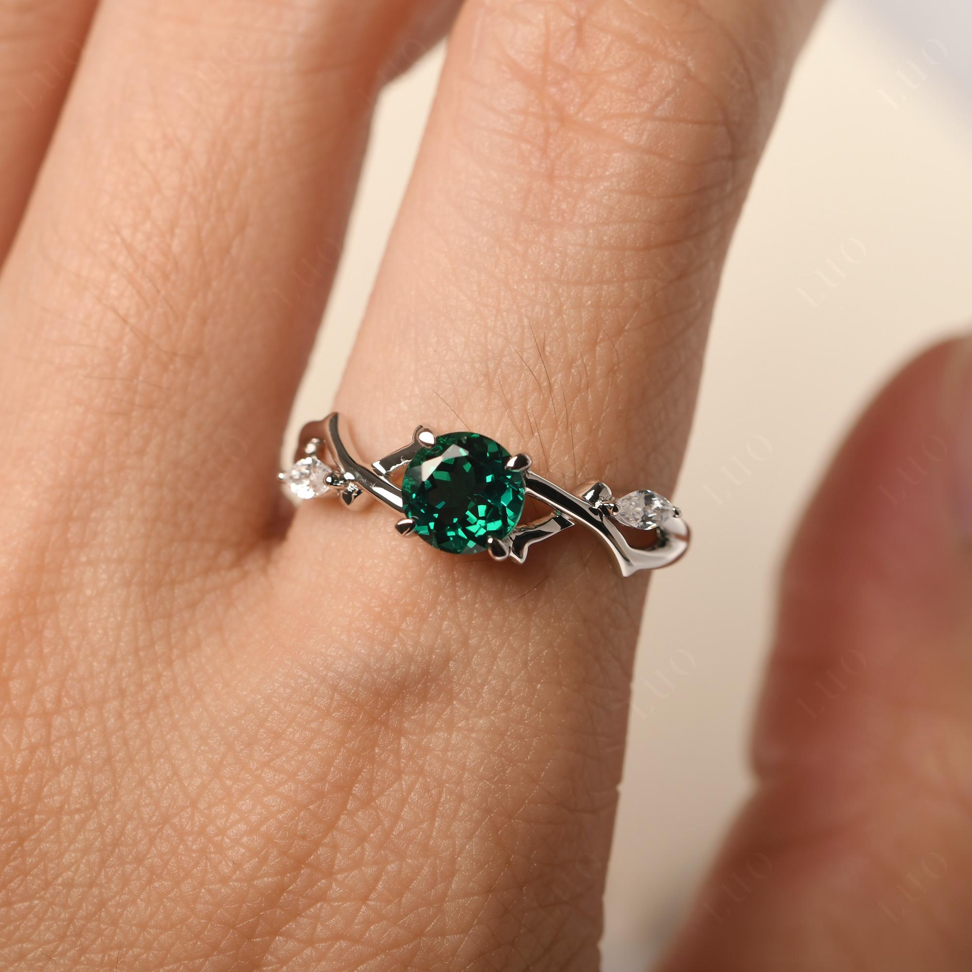 Emerald Twig Promise Ring - LUO Jewelry