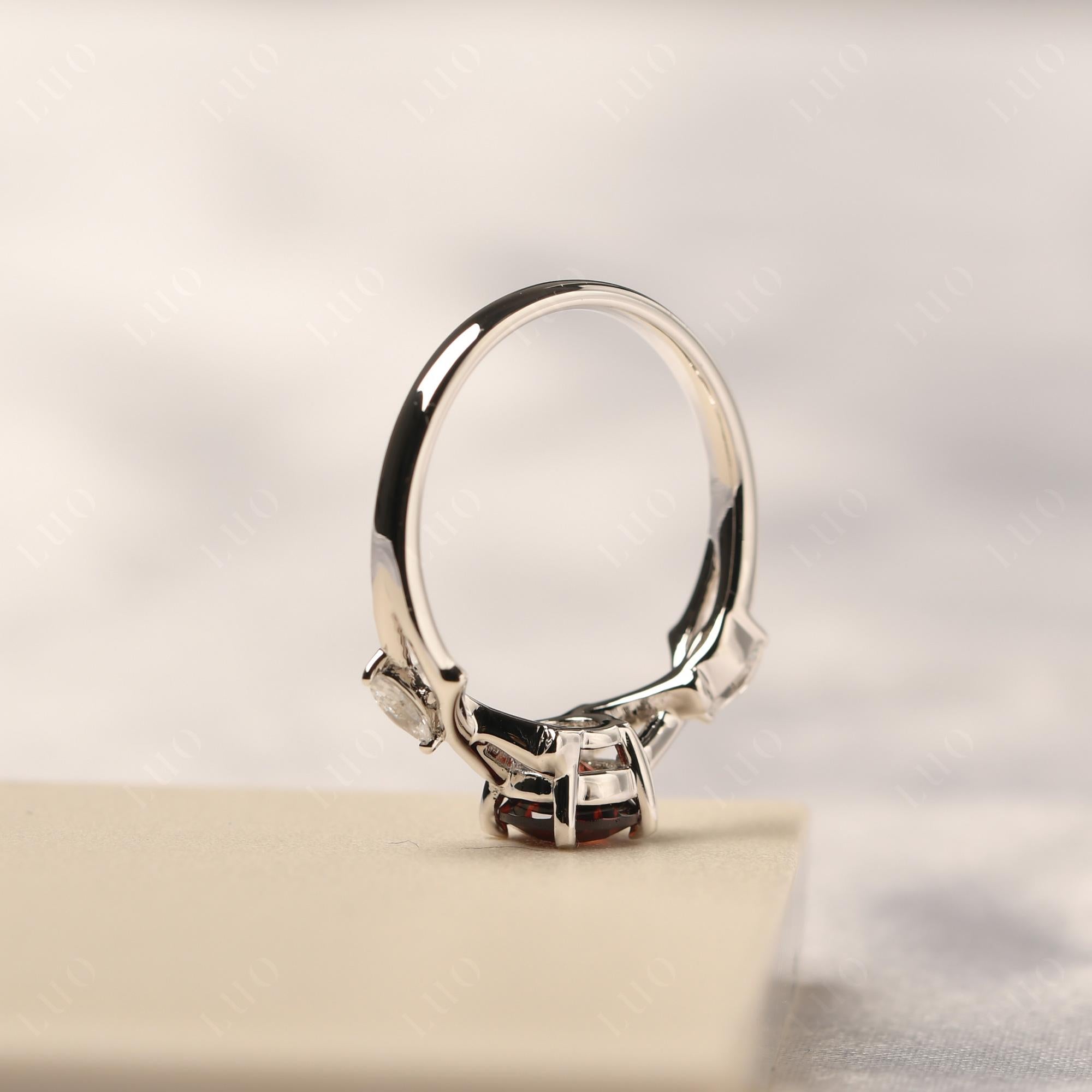 Garnet Twig Engagement Ring - LUO Jewelry