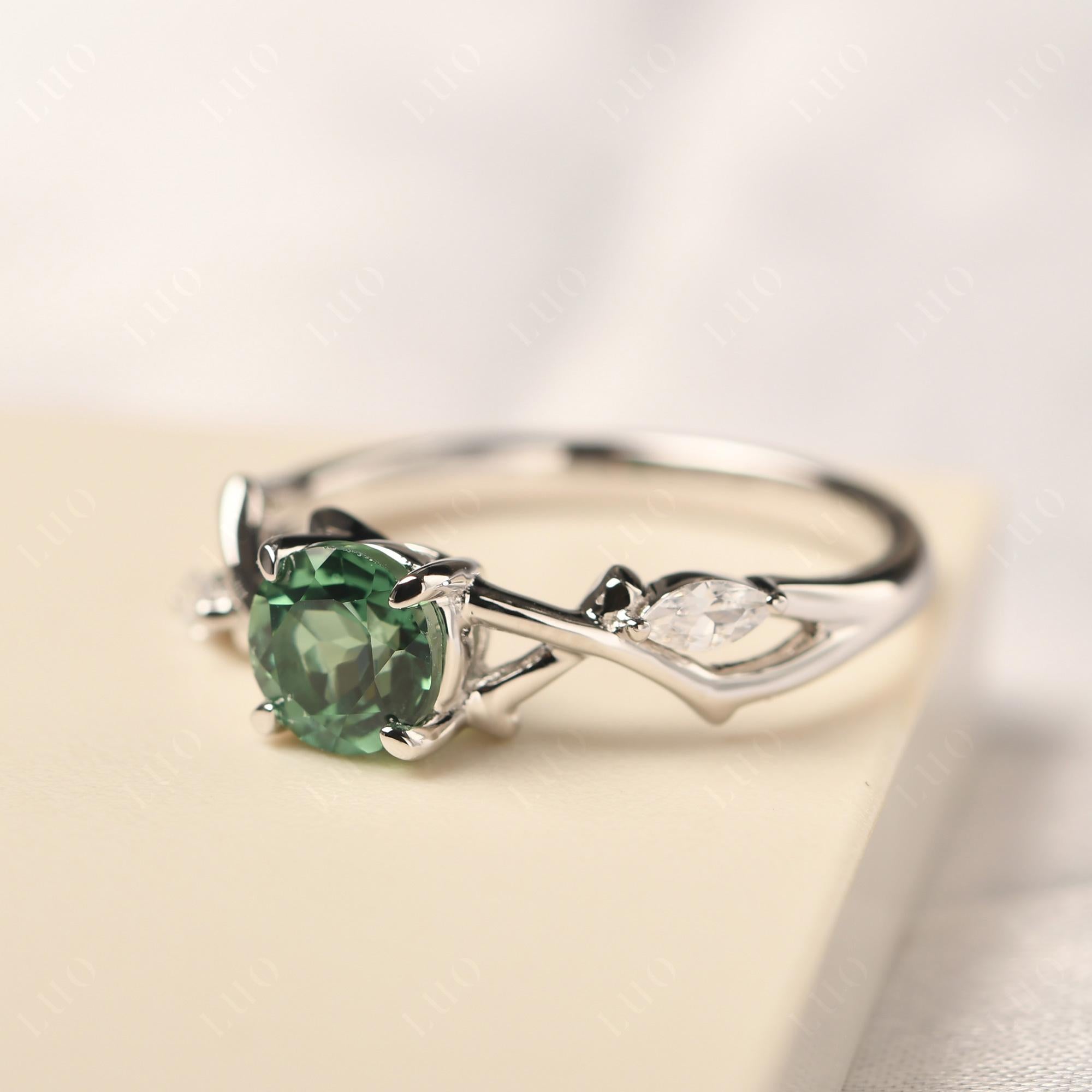 Green Sapphire Twig Promise Ring - LUO Jewelry