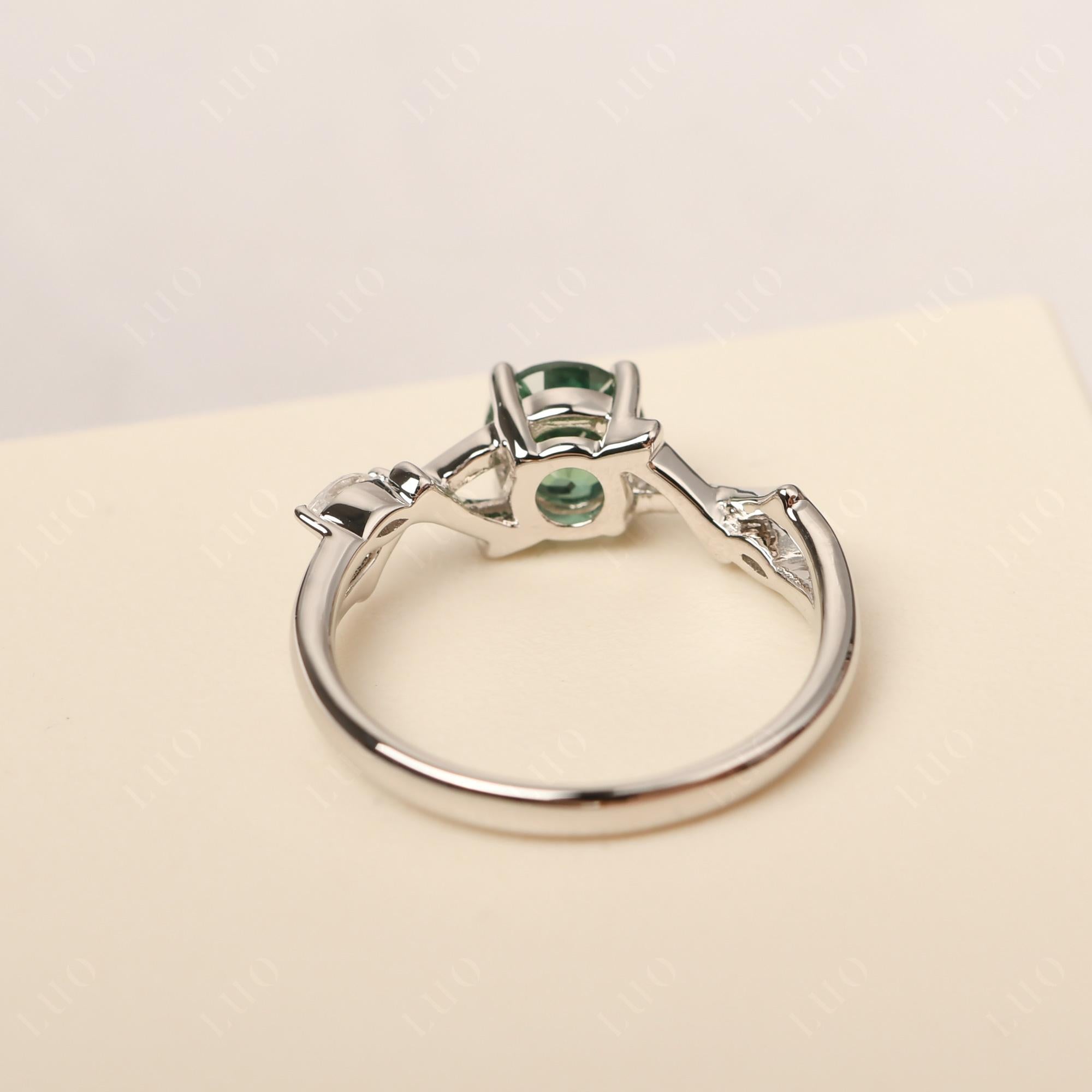 Green Sapphire Twig Promise Ring - LUO Jewelry