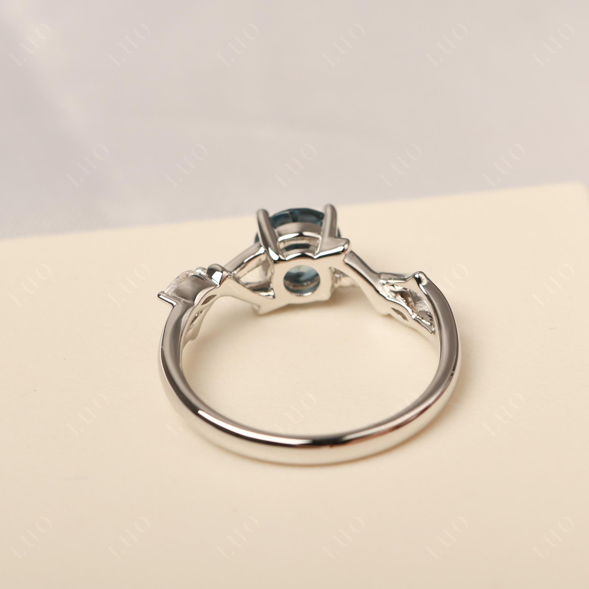 London Blue Topaz Twig Promise Ring - LUO Jewelry