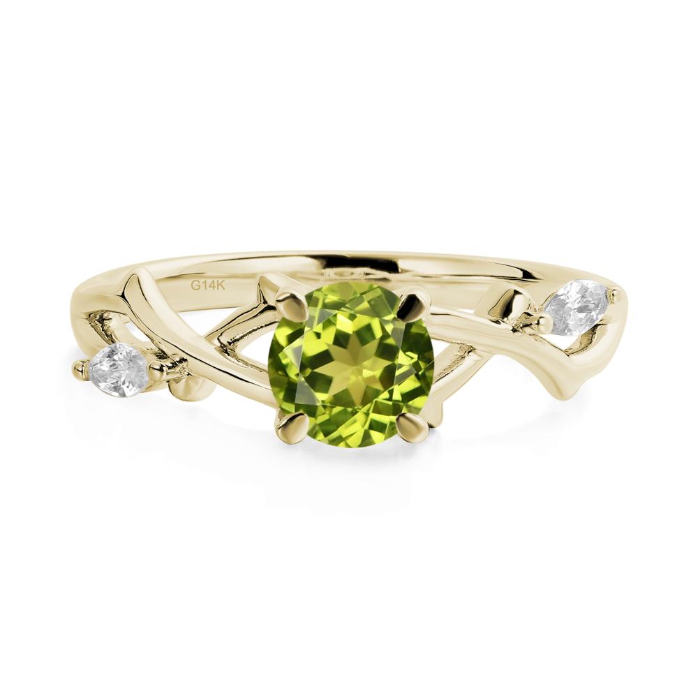Peridot Twig Promise Ring - LUO Jewelry #metal_14k yellow gold
