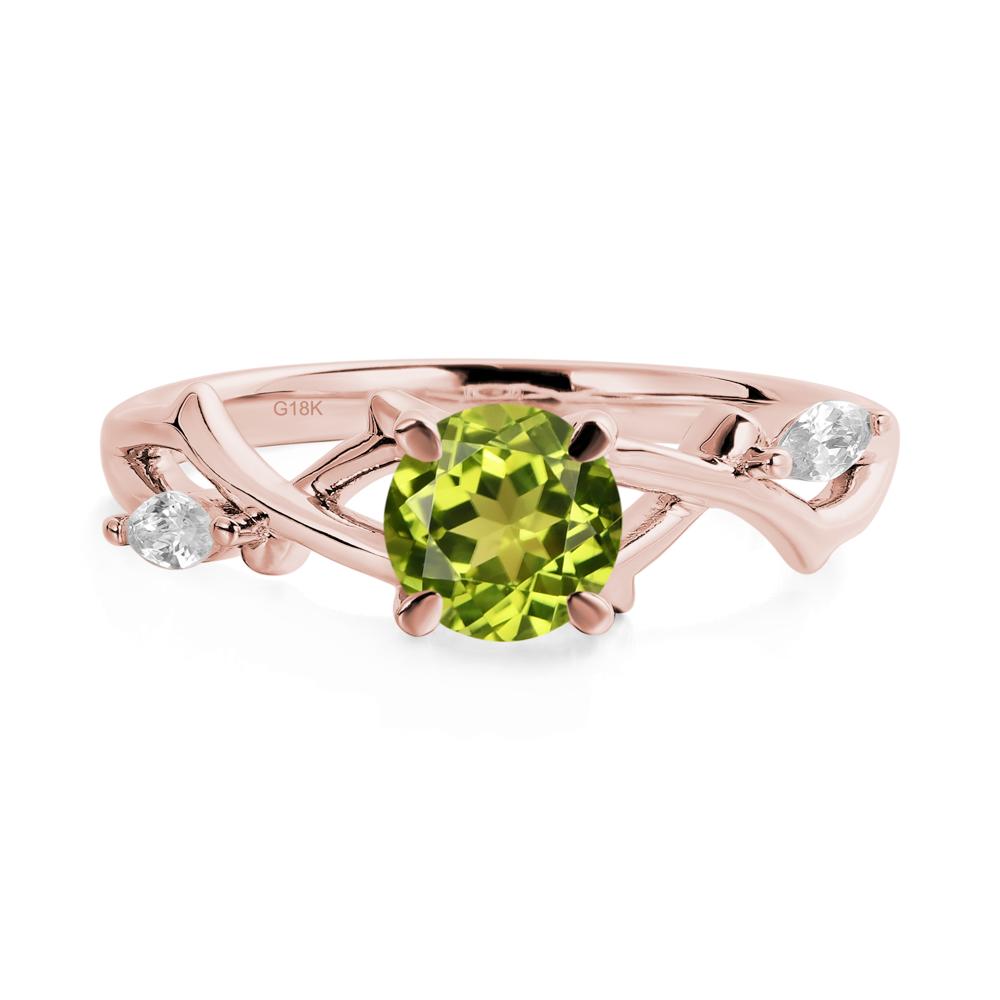 Peridot Twig Promise Ring - LUO Jewelry #metal_18k rose gold