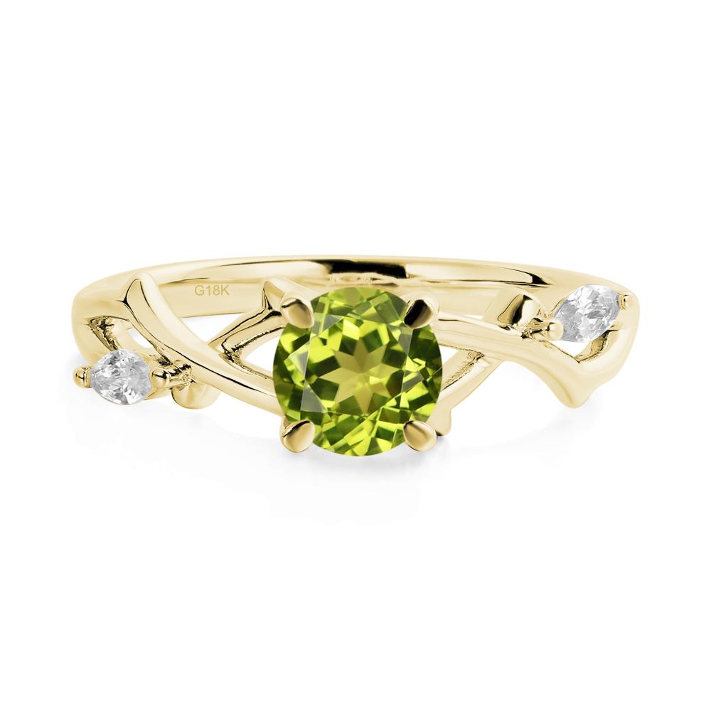 Peridot Twig Promise Ring - LUO Jewelry #metal_18k yellow gold