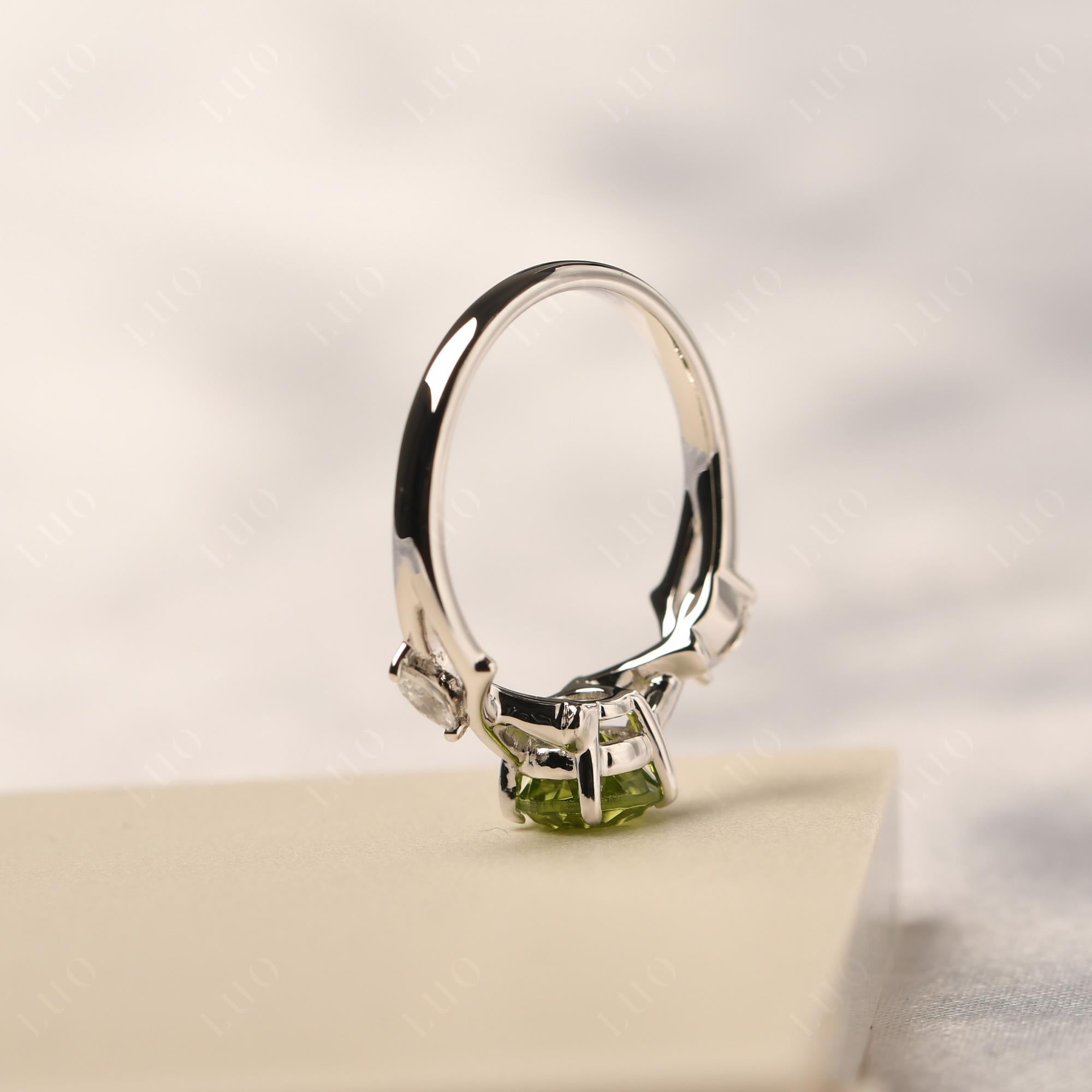 Peridot Twig Promise Ring - LUO Jewelry