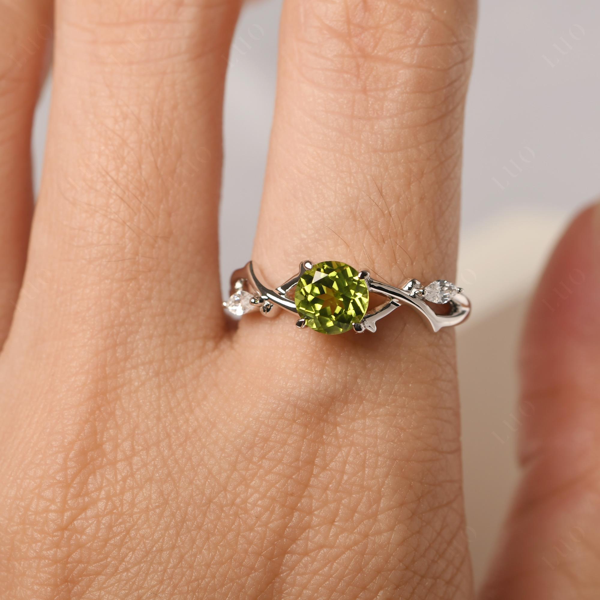 Peridot Twig Promise Ring - LUO Jewelry