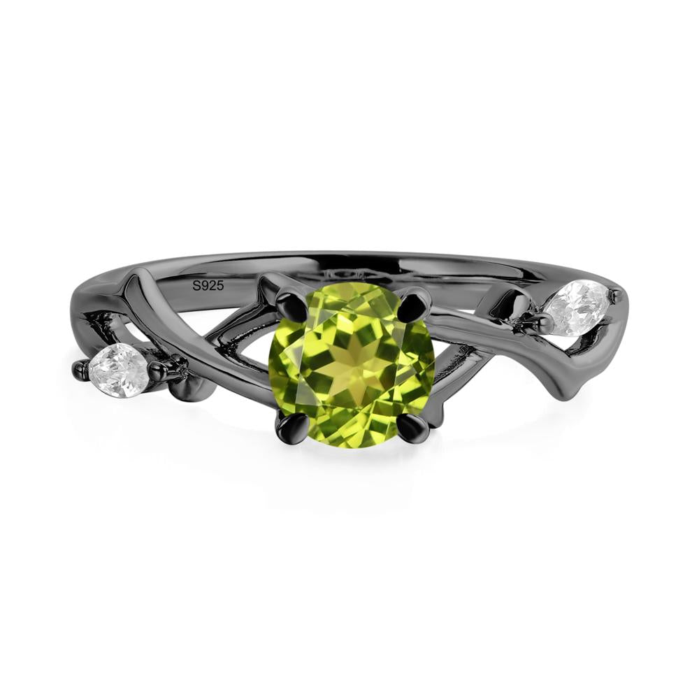 Peridot Twig Promise Ring - LUO Jewelry #metal_black finish sterling silver