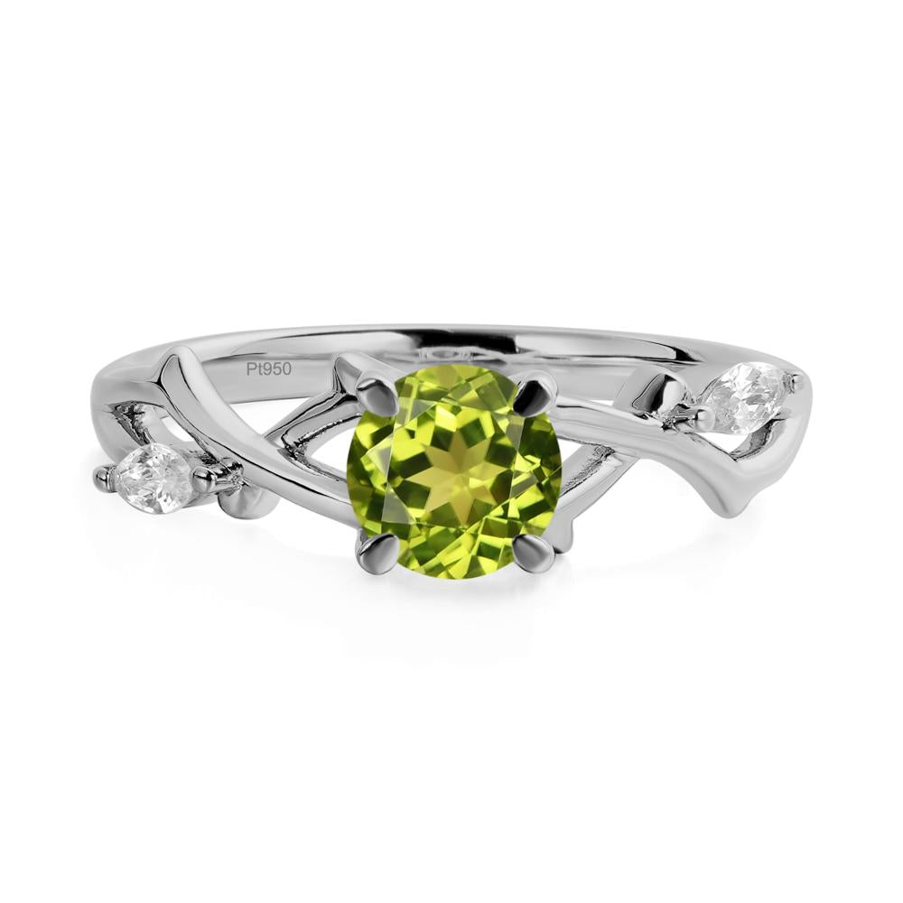 Peridot Twig Promise Ring - LUO Jewelry #metal_platinum