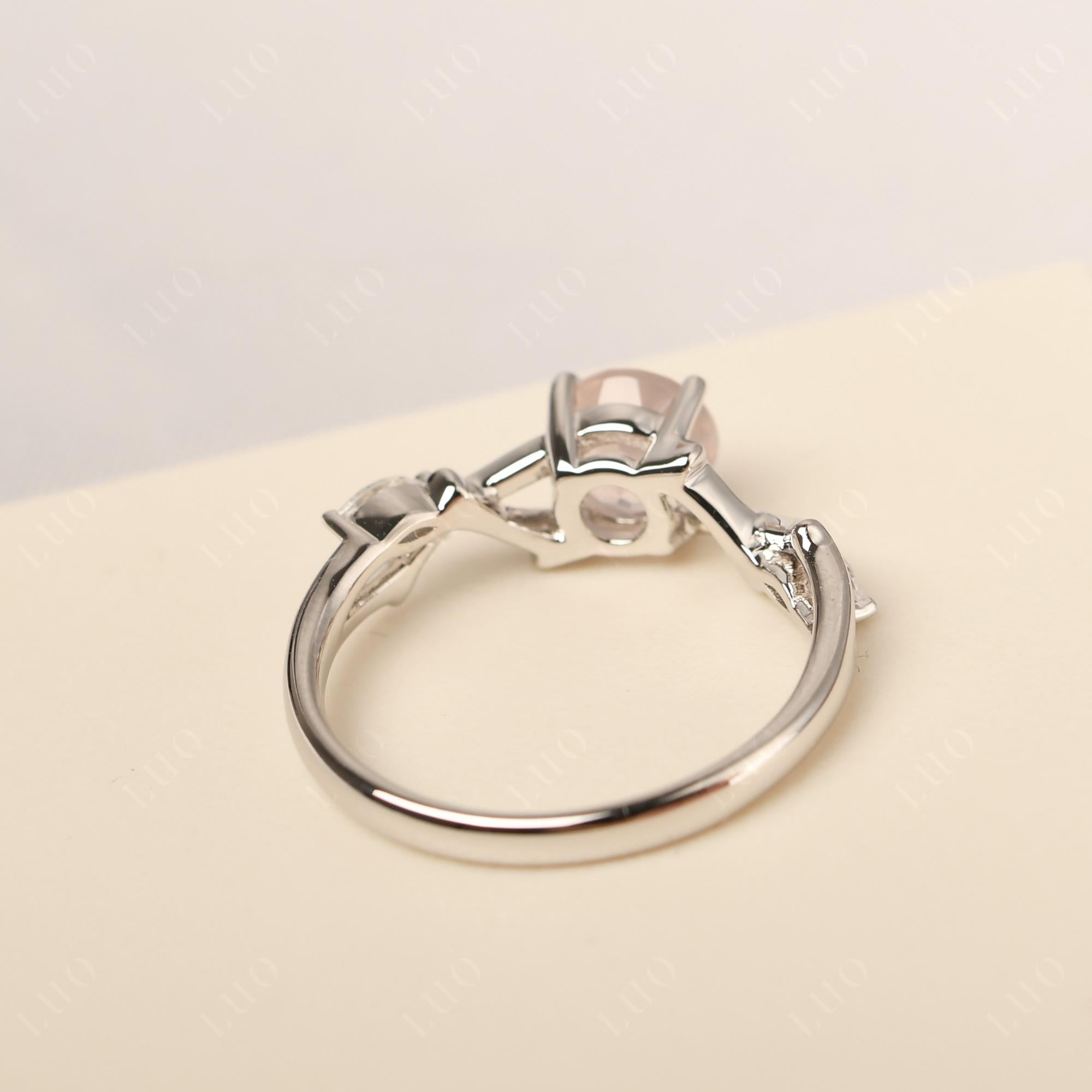Rose Quartz Twig Engagement Ring - LUO Jewelry