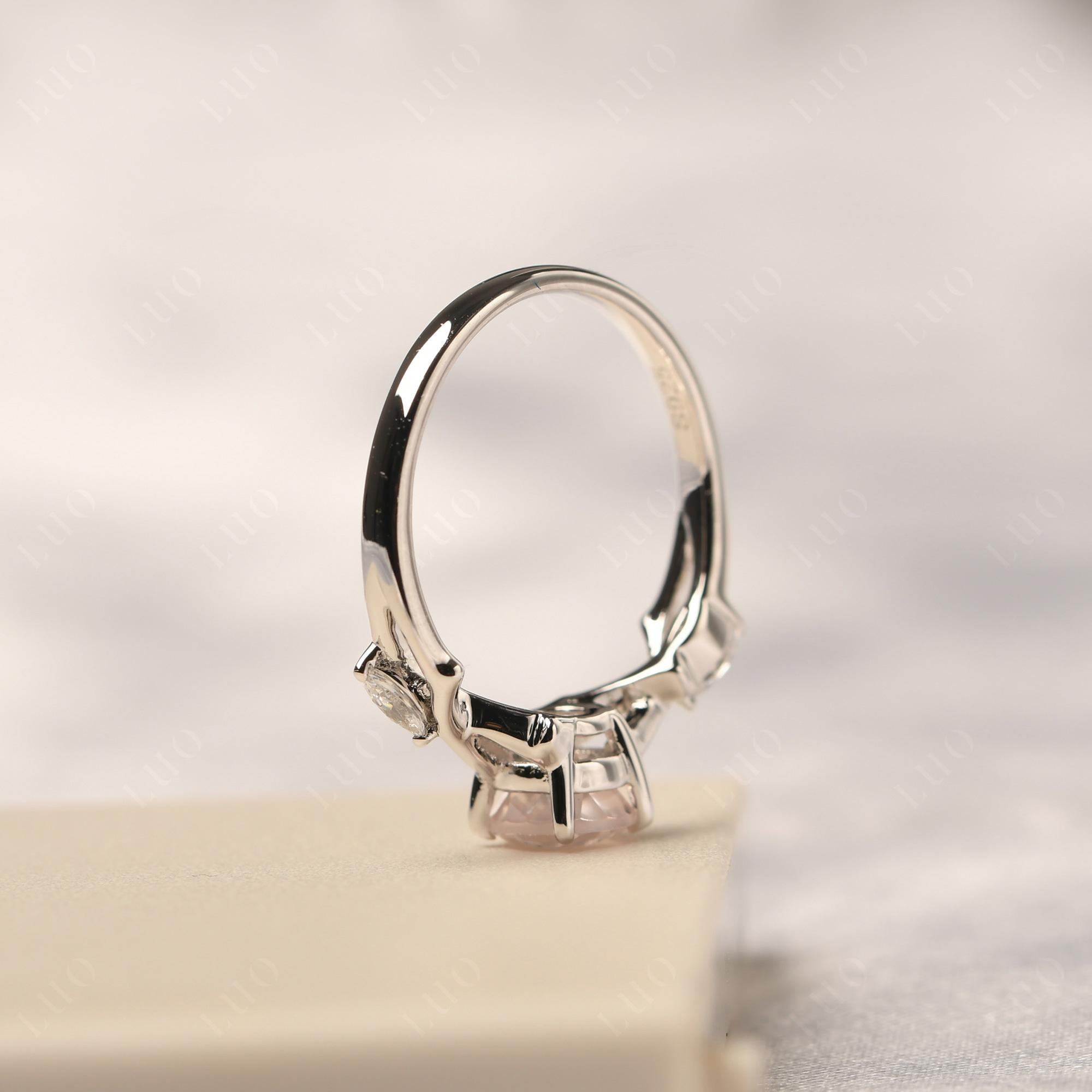 Rose Quartz Twig Engagement Ring - LUO Jewelry