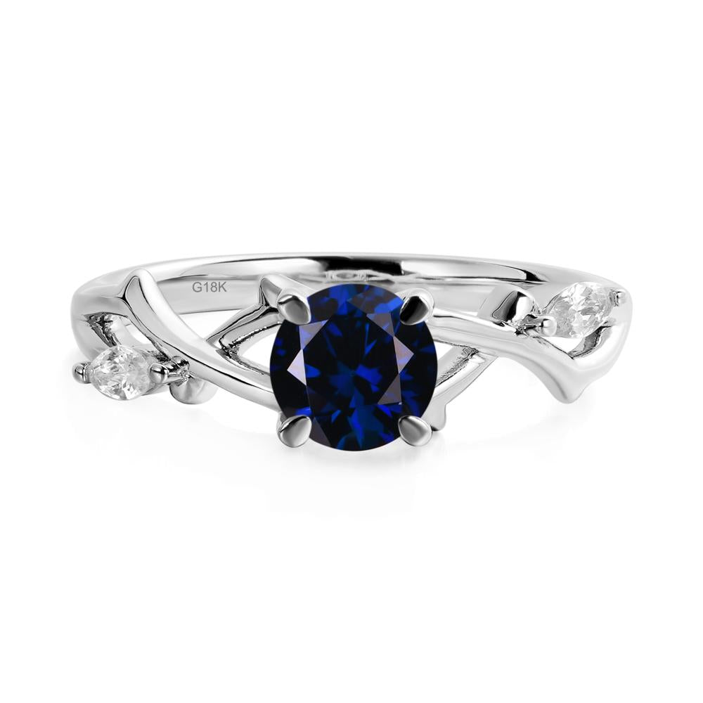 Sapphire Twig Engagement Ring - LUO Jewelry #metal_18k white gold