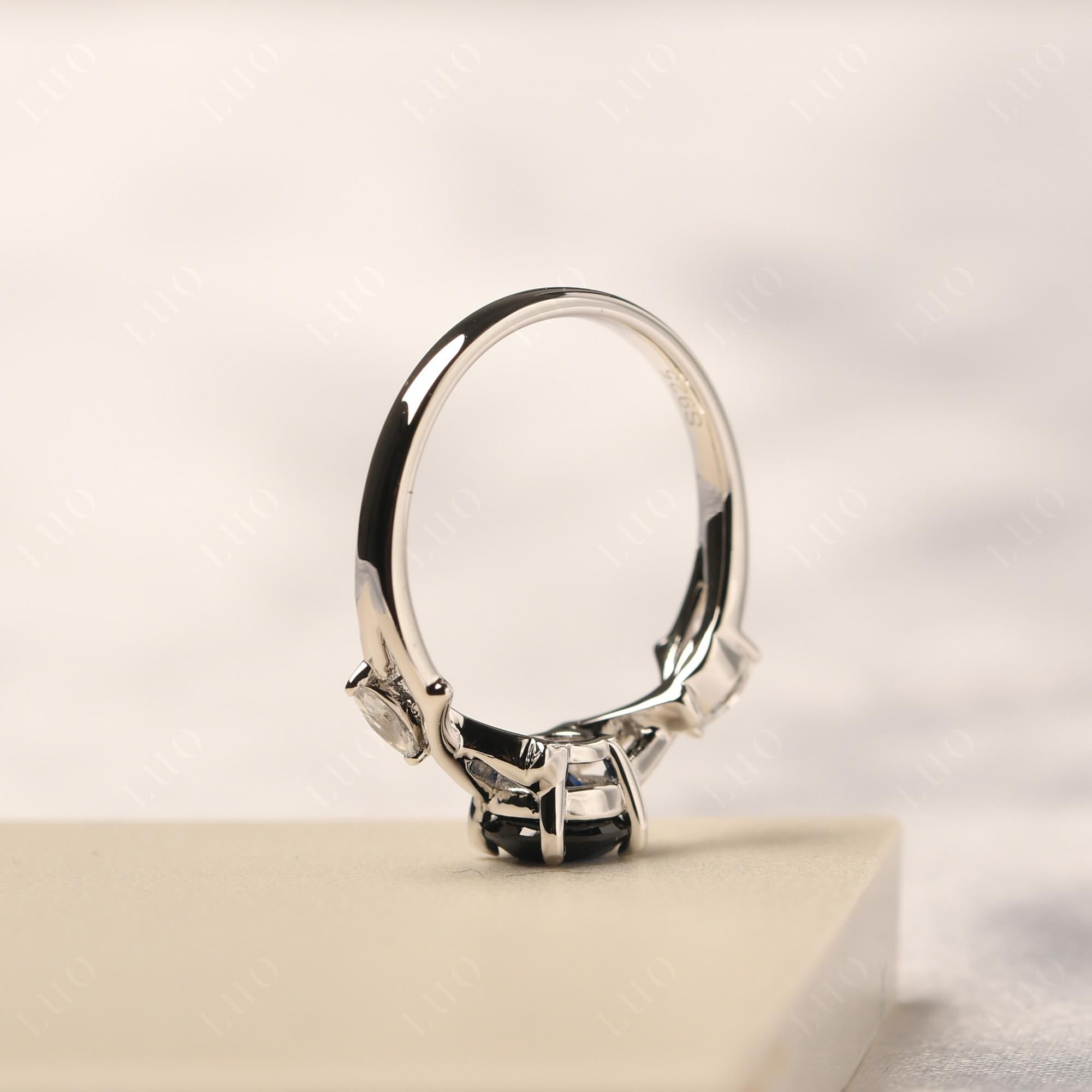 Sapphire Twig Engagement Ring - LUO Jewelry