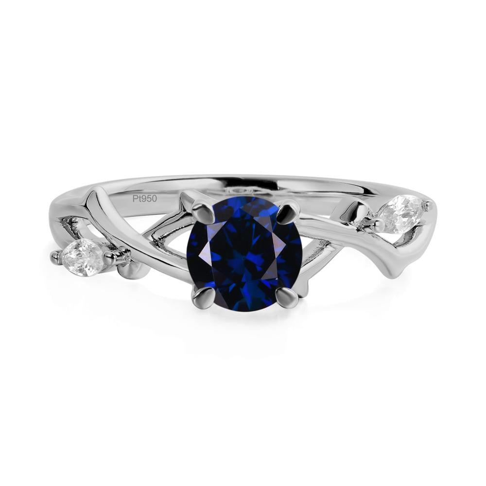 Sapphire Twig Engagement Ring - LUO Jewelry #metal_platinum