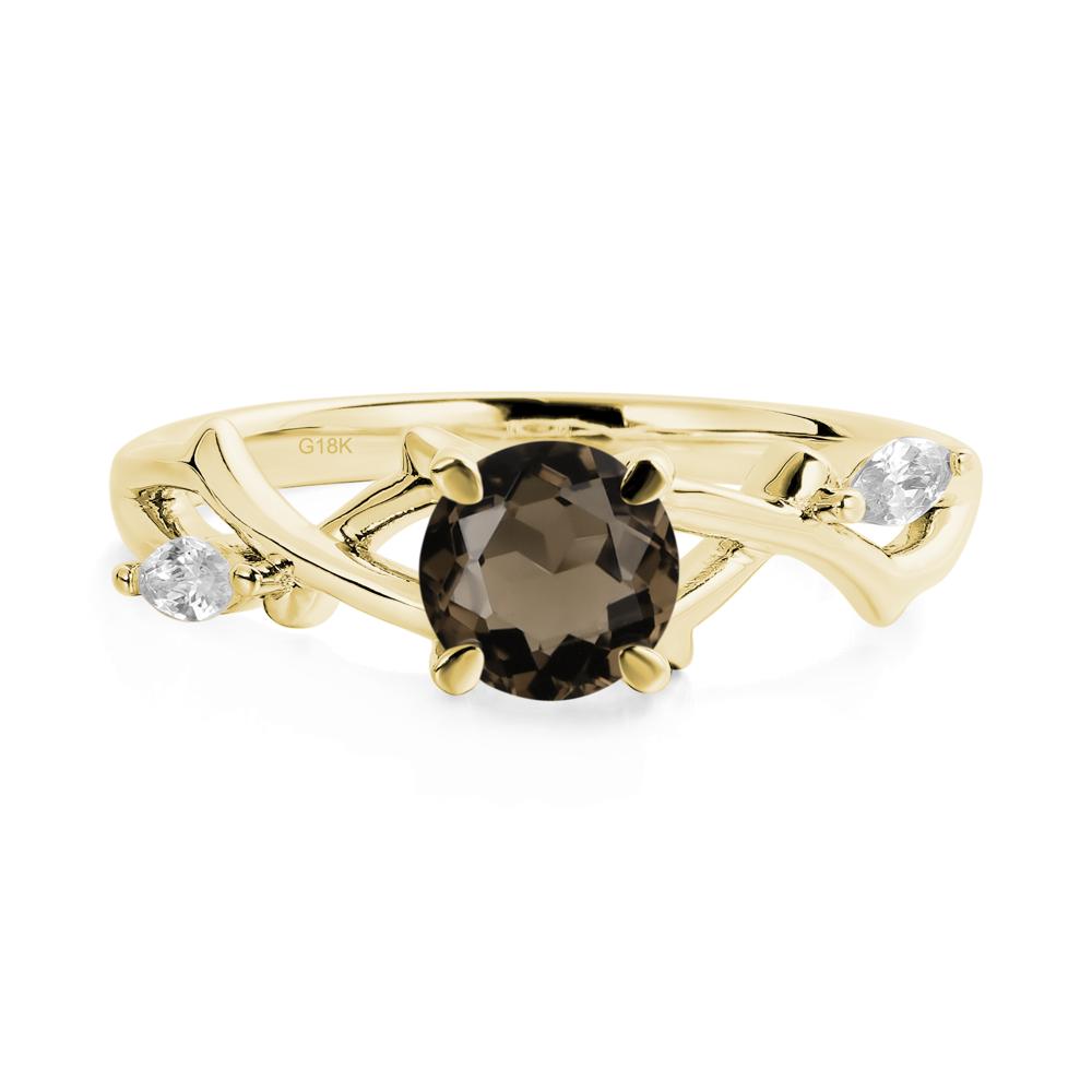 Smoky Quartz Twig Promise Ring - LUO Jewelry #metal_18k yellow gold