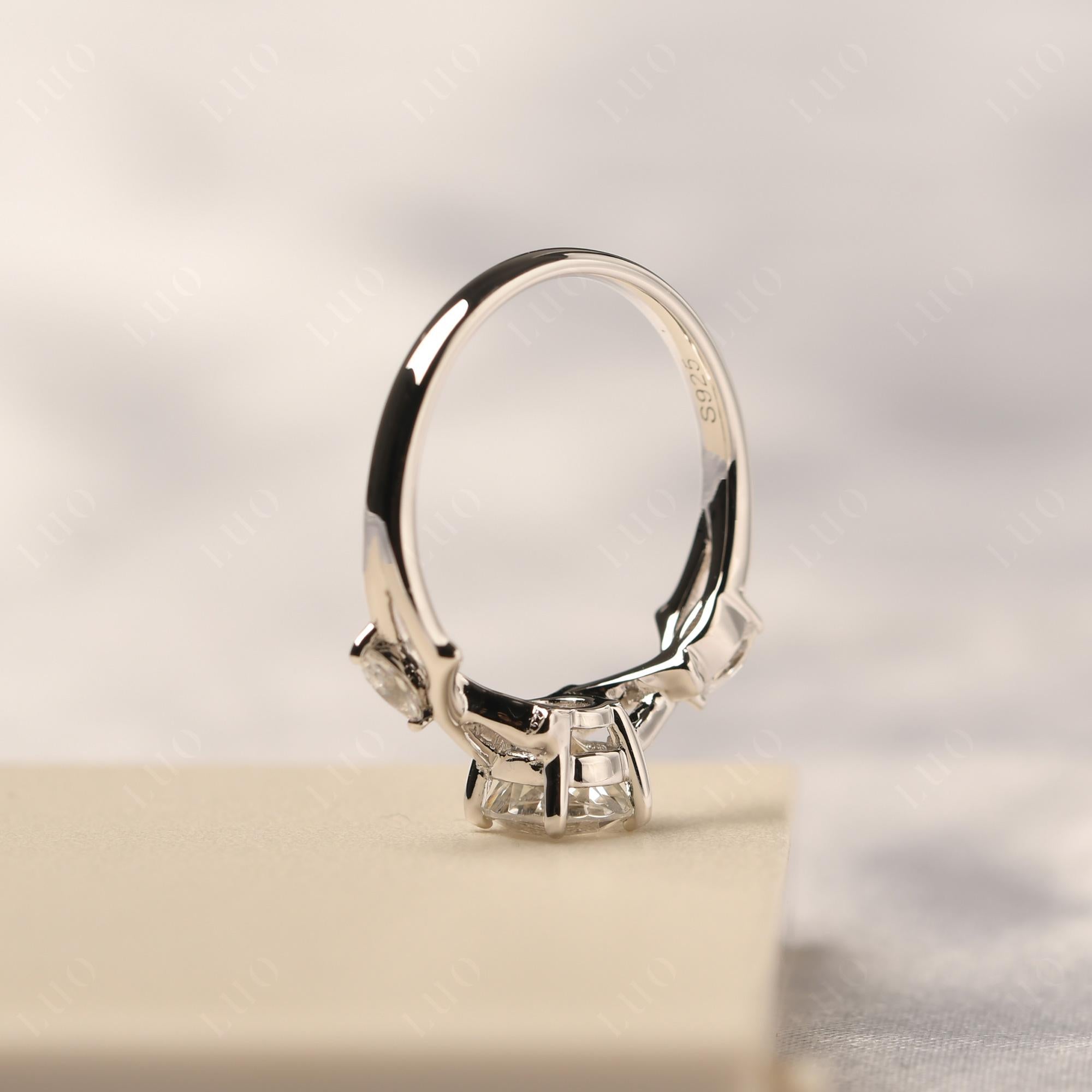 White Topaz Twig Promise Ring - LUO Jewelry