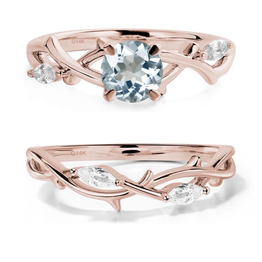 Aquamarine Twig Engagement Ring - LUO Jewelry #metal_xxxxx