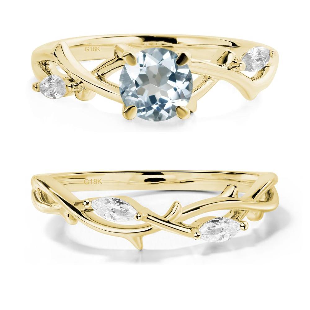 Aquamarine Twig Engagement Ring - LUO Jewelry #metal_xxxxx
