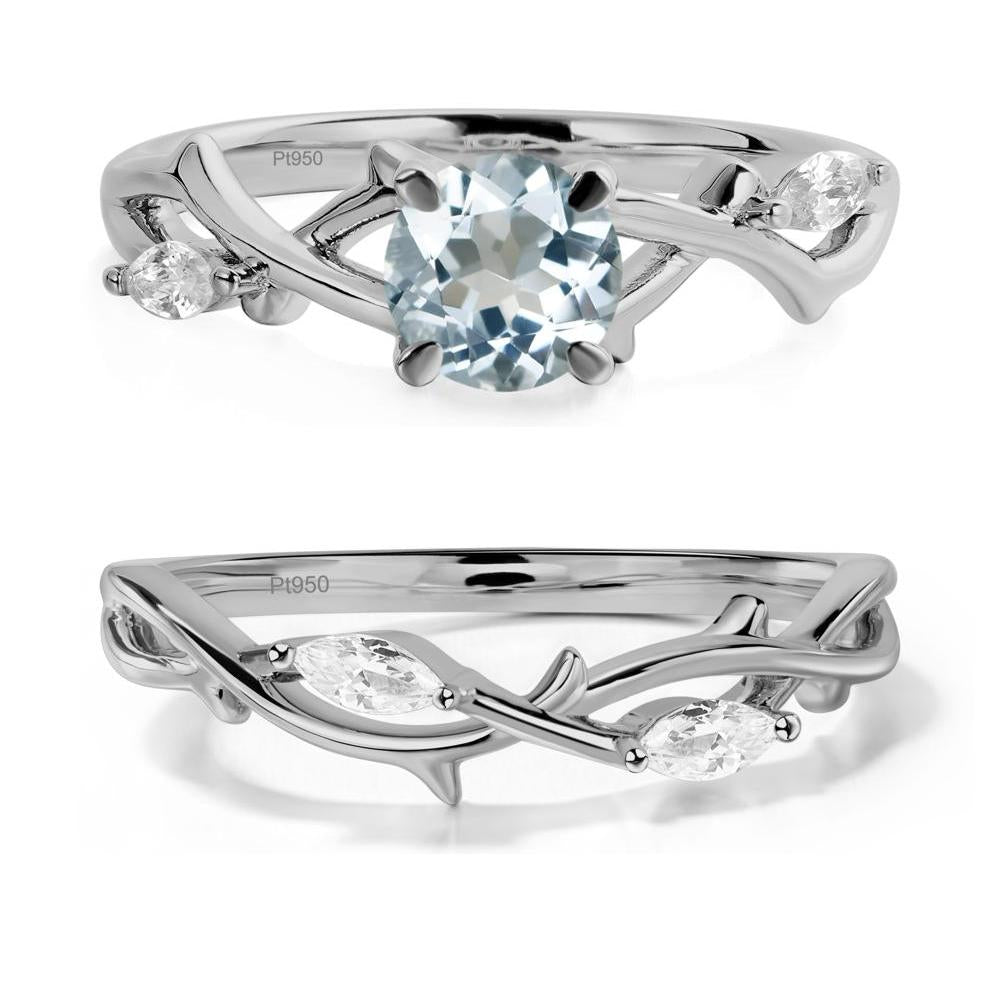 Aquamarine Twig Engagement Ring - LUO Jewelry #metal_xxxxx