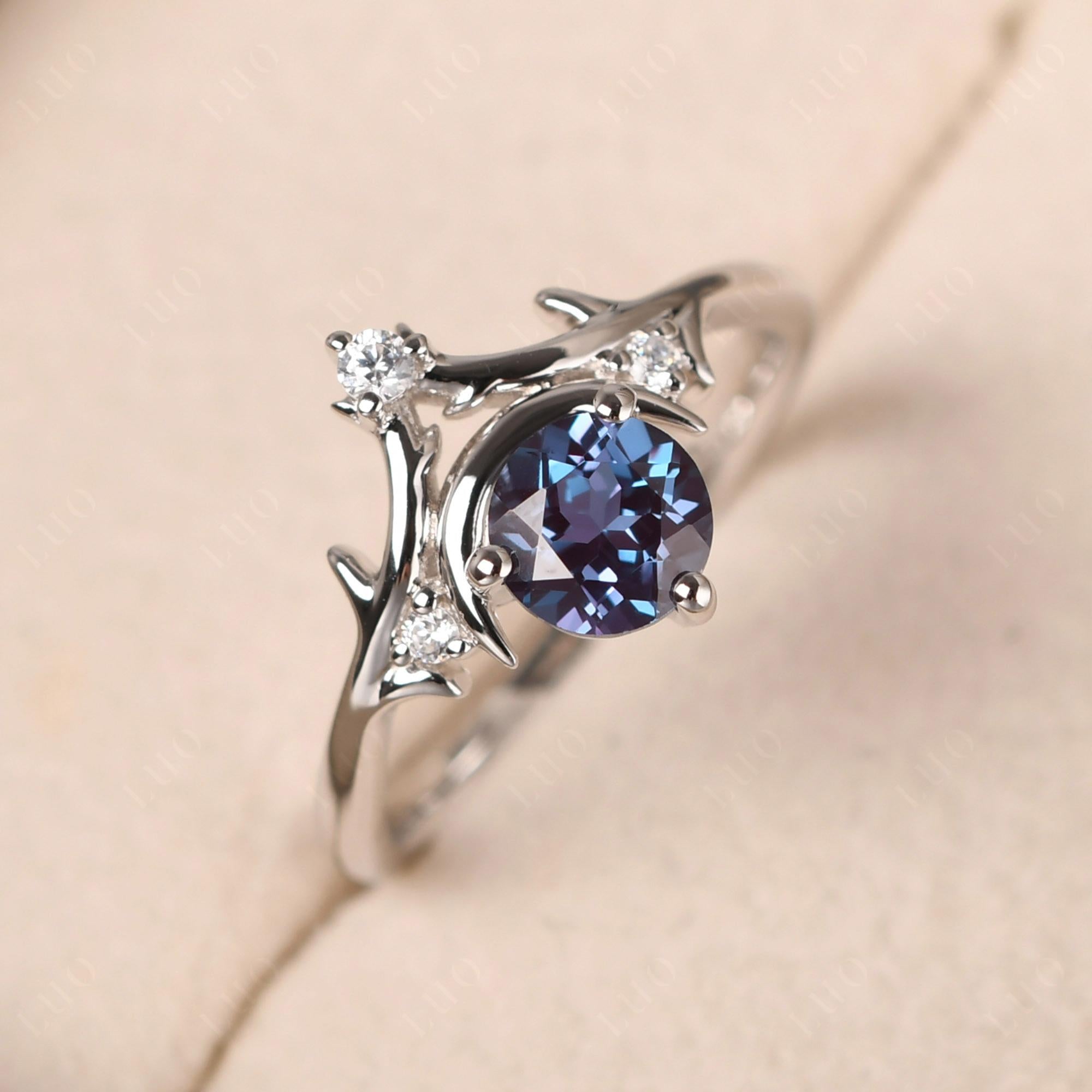 Alexandrite Moon and Star Ring - LUO Jewelry