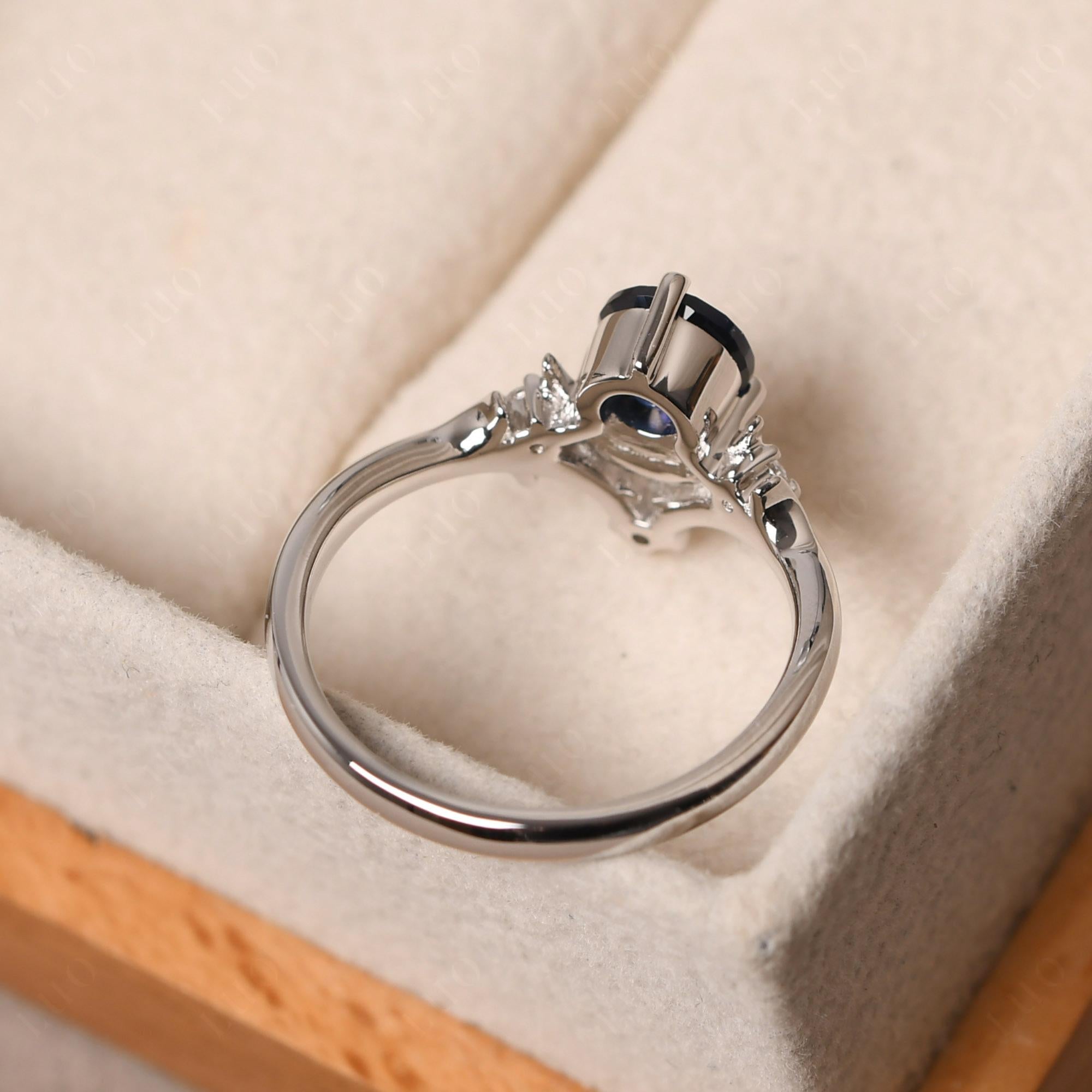 Sapphire Star and Moon Engagement Ring - LUO Jewelry