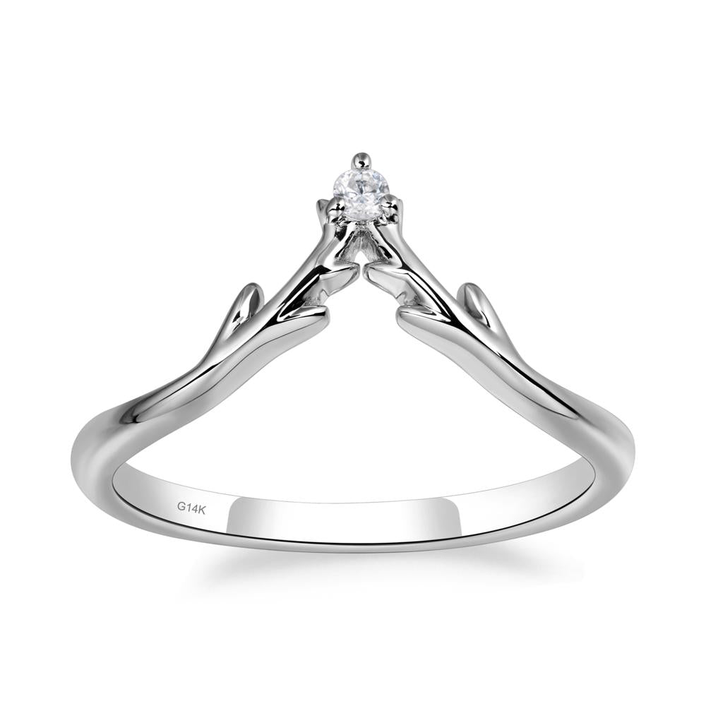 Grey Moissanite Crescent Moon and Star Ring - LUO Jewelry #metal_xxxxx