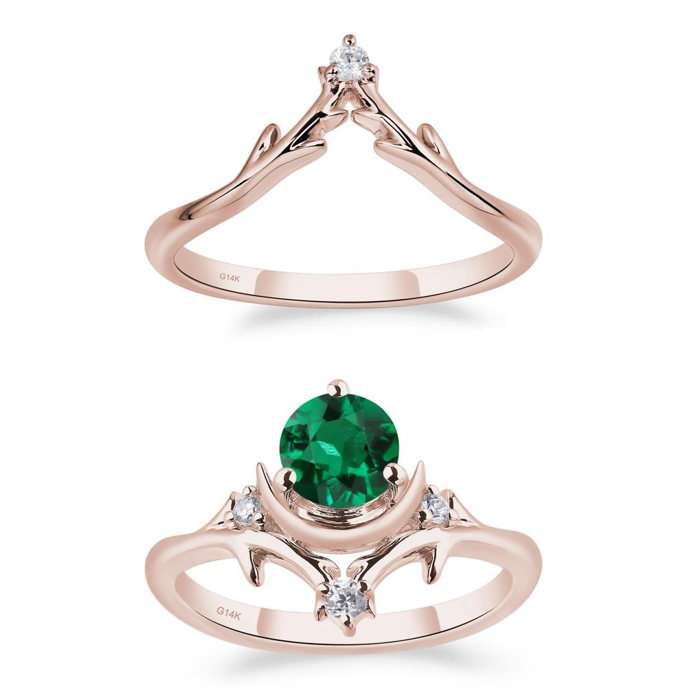 Emerald Moon and Star Ring - LUO Jewelry #metal_xxxxx