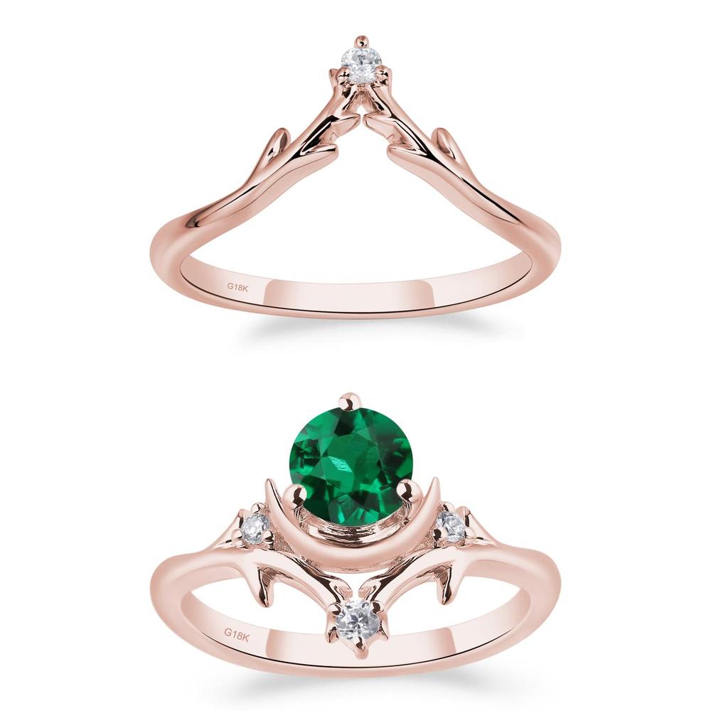 Emerald Moon and Star Ring - LUO Jewelry #metal_xxxxx