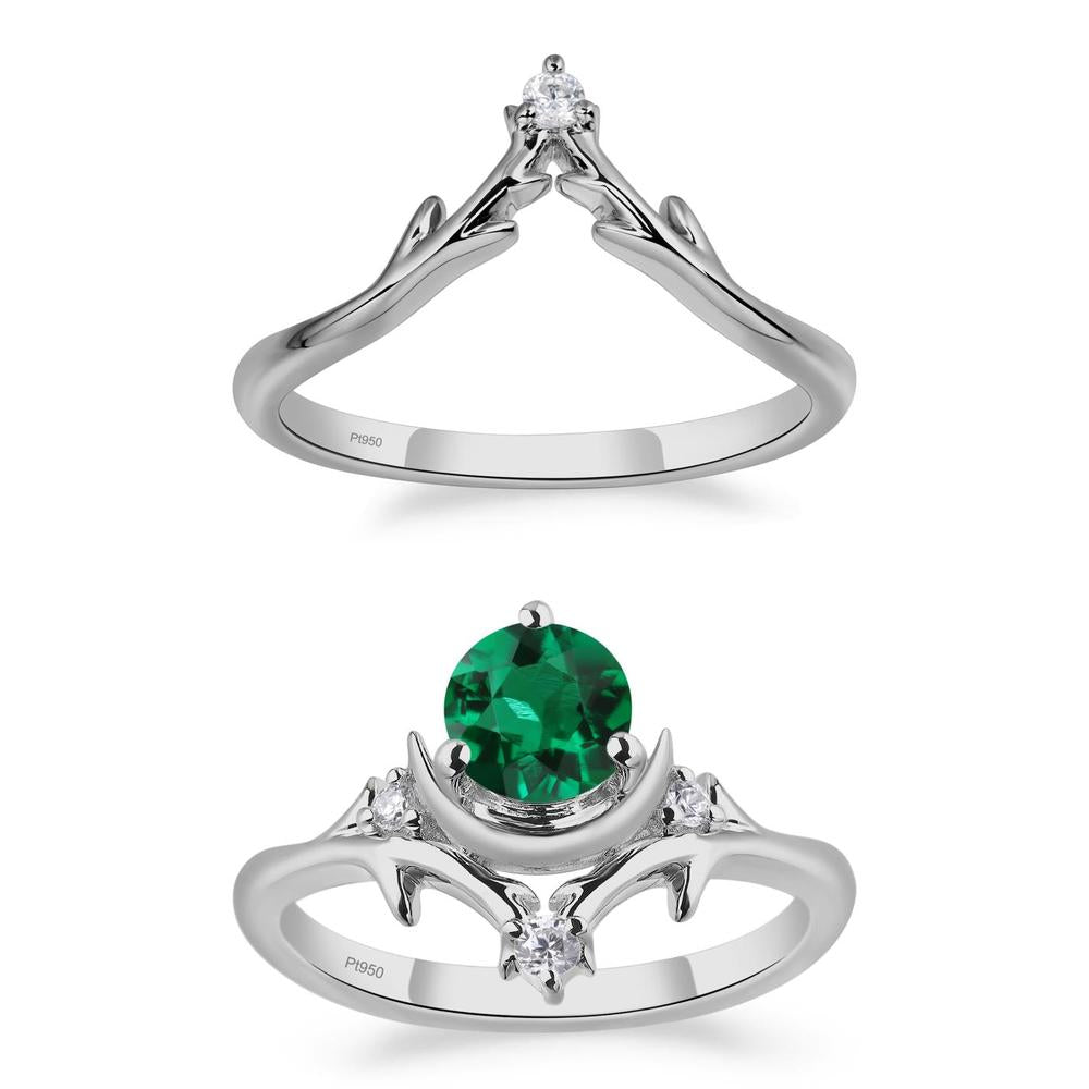 Emerald Moon and Star Ring - LUO Jewelry #metal_xxxxx