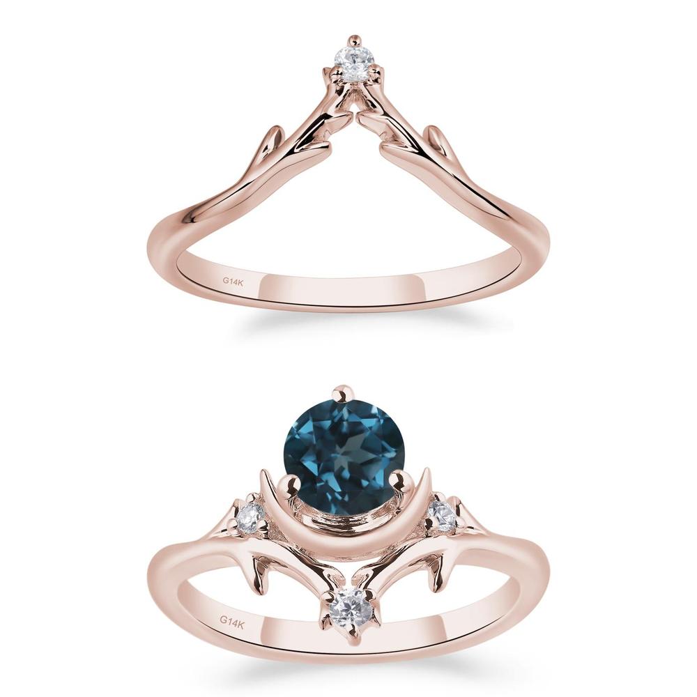 London Blue Topaz Moon and Star Ring - LUO Jewelry #metal_xxxxx