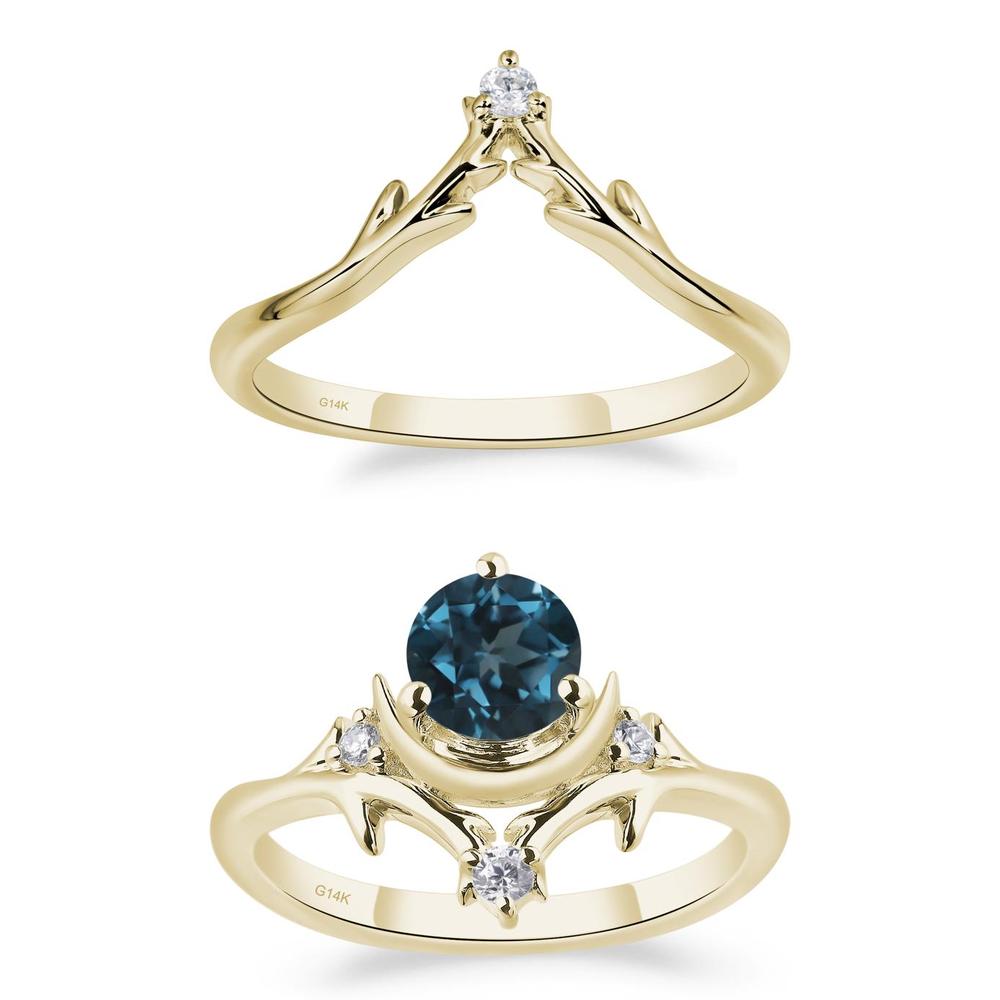 London Blue Topaz Moon and Star Ring - LUO Jewelry #metal_xxxxx