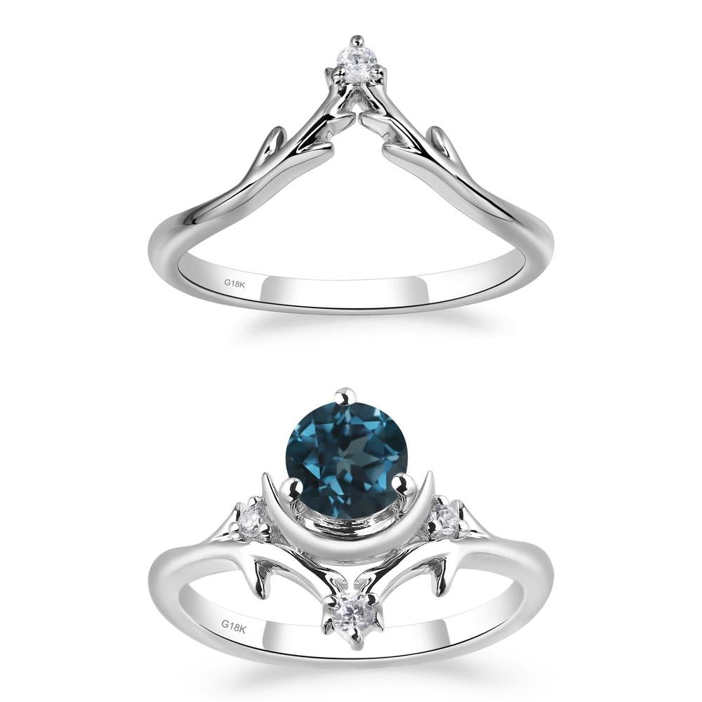 London Blue Topaz Moon and Star Ring - LUO Jewelry #metal_xxxxx