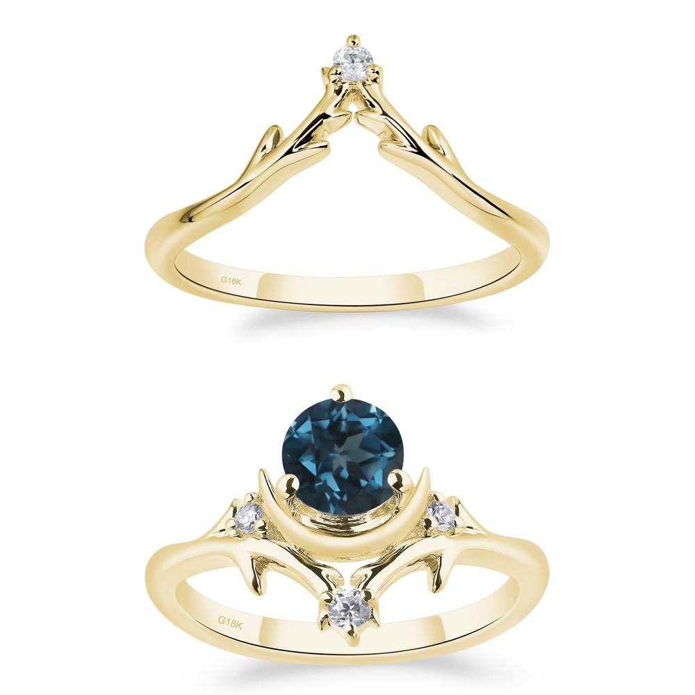 London Blue Topaz Moon and Star Ring - LUO Jewelry #metal_xxxxx