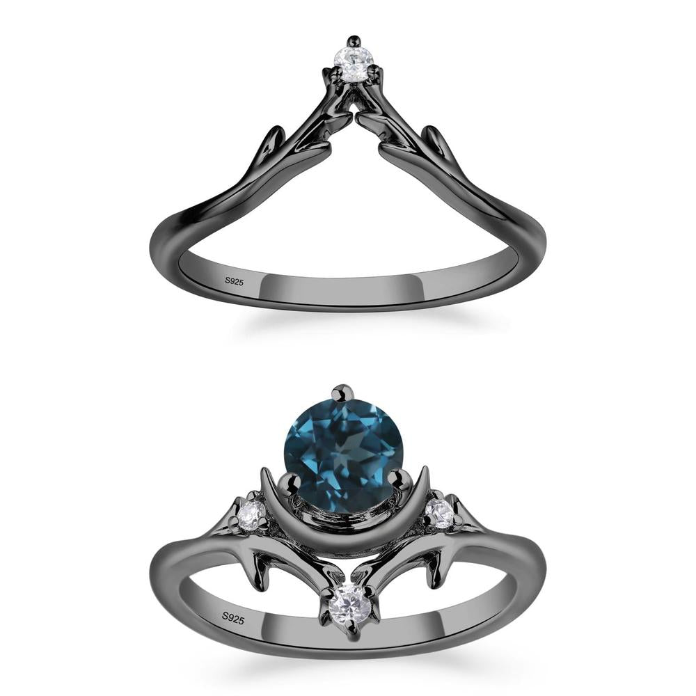 London Blue Topaz Moon and Star Ring - LUO Jewelry #metal_xxxxx