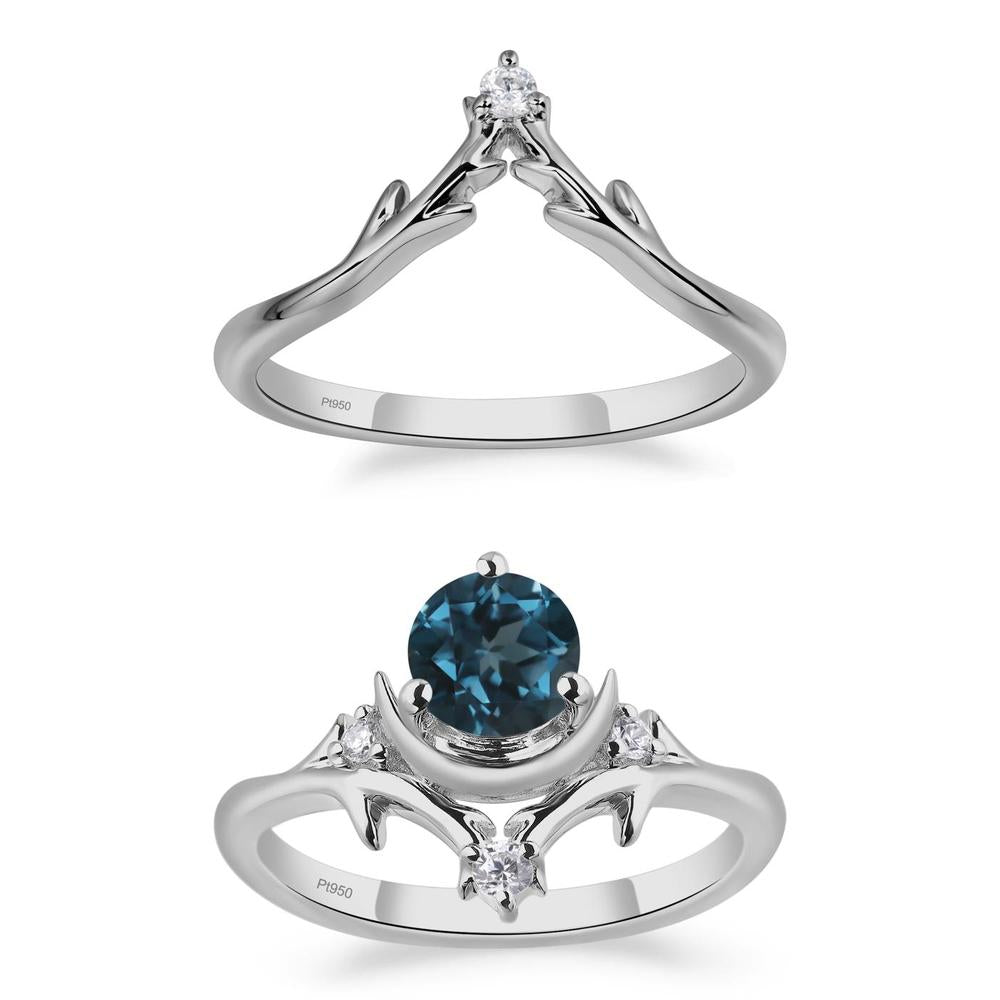 London Blue Topaz Moon and Star Ring - LUO Jewelry #metal_xxxxx