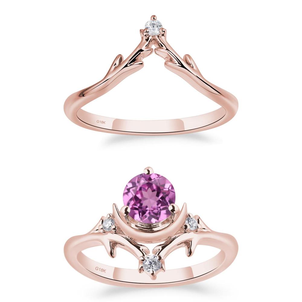 Pink Sapphire Ring with Moon and Star - LUO Jewelry #metal_xxxxx