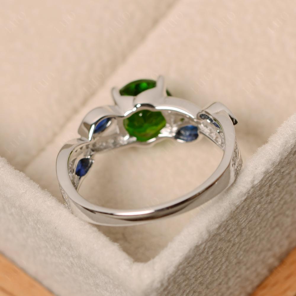 Diopside Leaf Engagement Ring - LUO Jewelry