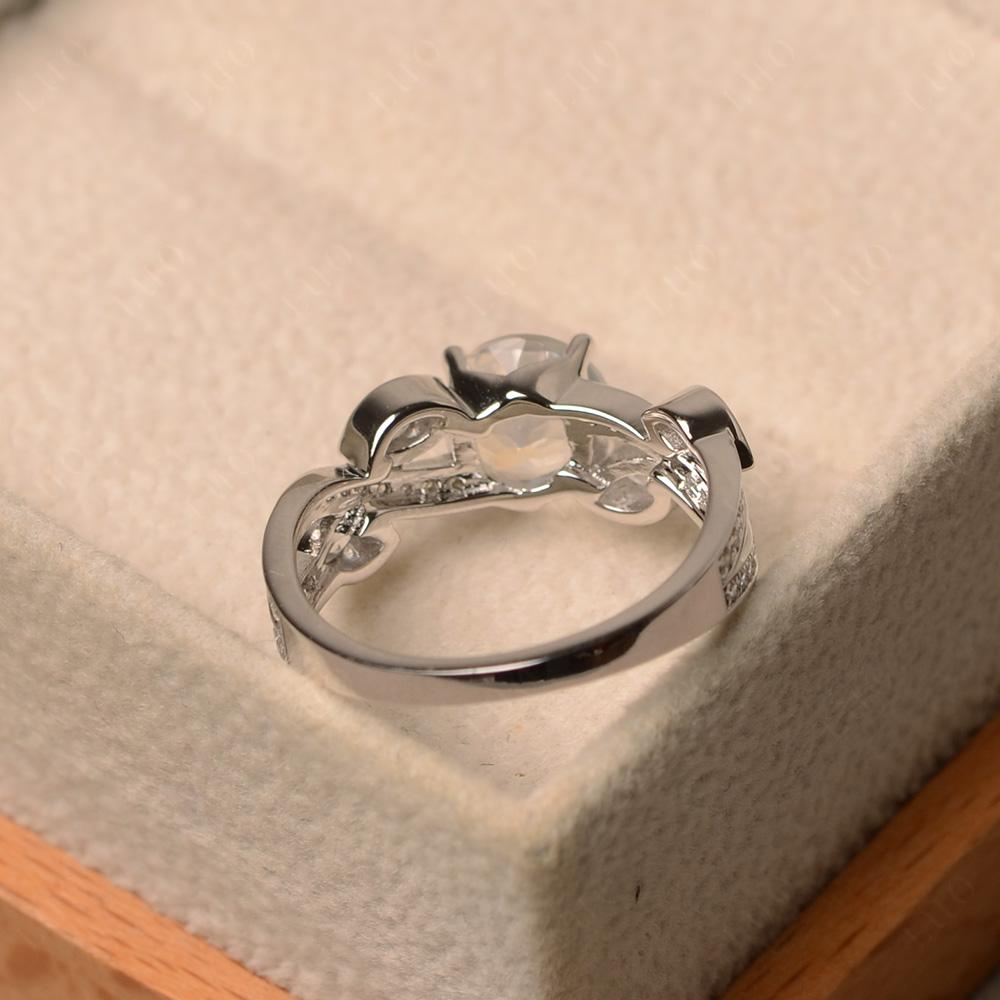 Moonstone Leaf Engagement Ring - LUO Jewelry