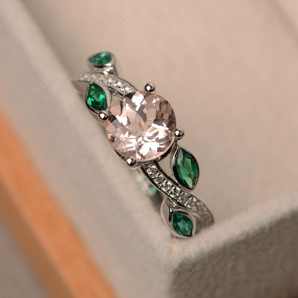 Morganite Twisted Leaf Engagement Ring - LUO Jewelry