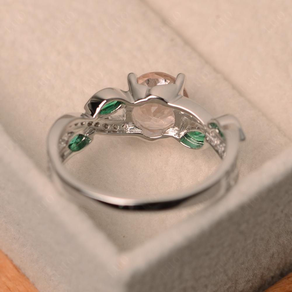 Morganite Twisted Leaf Engagement Ring - LUO Jewelry