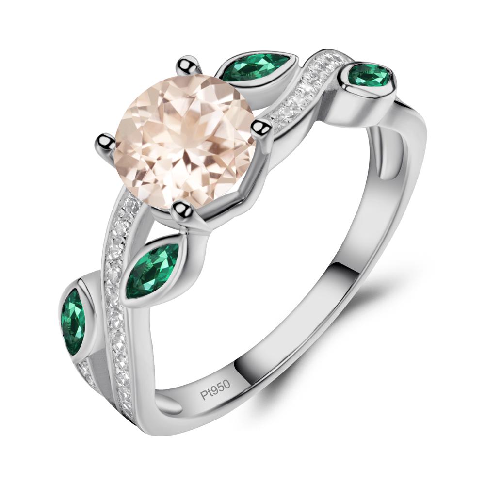 Morganite Twisted Leaf Engagement Ring - LUO Jewelry #metal_platinum